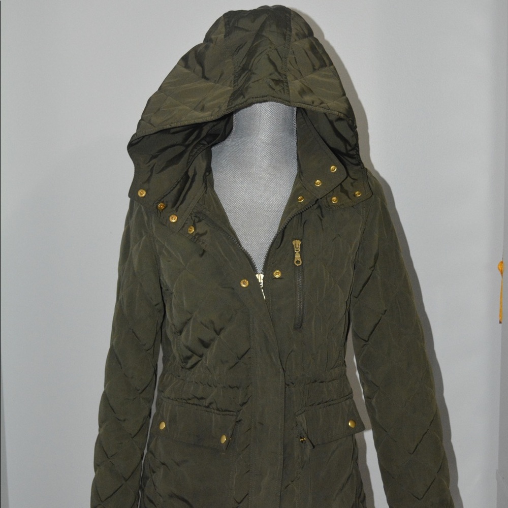 Green quilted jacket